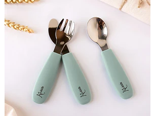 BL. TALHERES AÇO INOXIDAVEL/SILICONE VERDE 3U