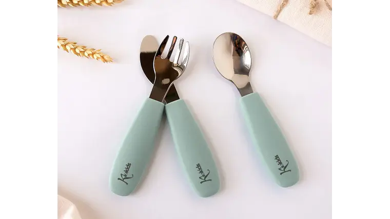 BL. TALHERES AÇO INOXIDAVEL/SILICONE VERDE 3U 1