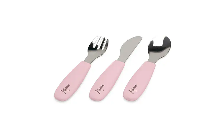 BL. TALHERES AÇO INOXIDAVEL/SILICONE ROSA 3U 2