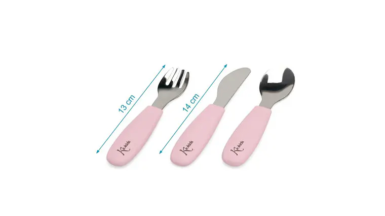 BL. TALHERES AÇO INOXIDAVEL/SILICONE ROSA 3U 4
