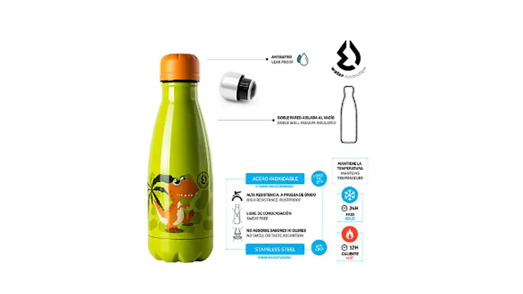 CANTIL AÇO INOX VERDE 350ML 2