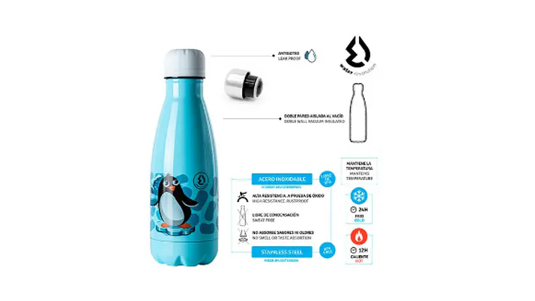 CANTIL AÇO INOX AZUL 350ML 3