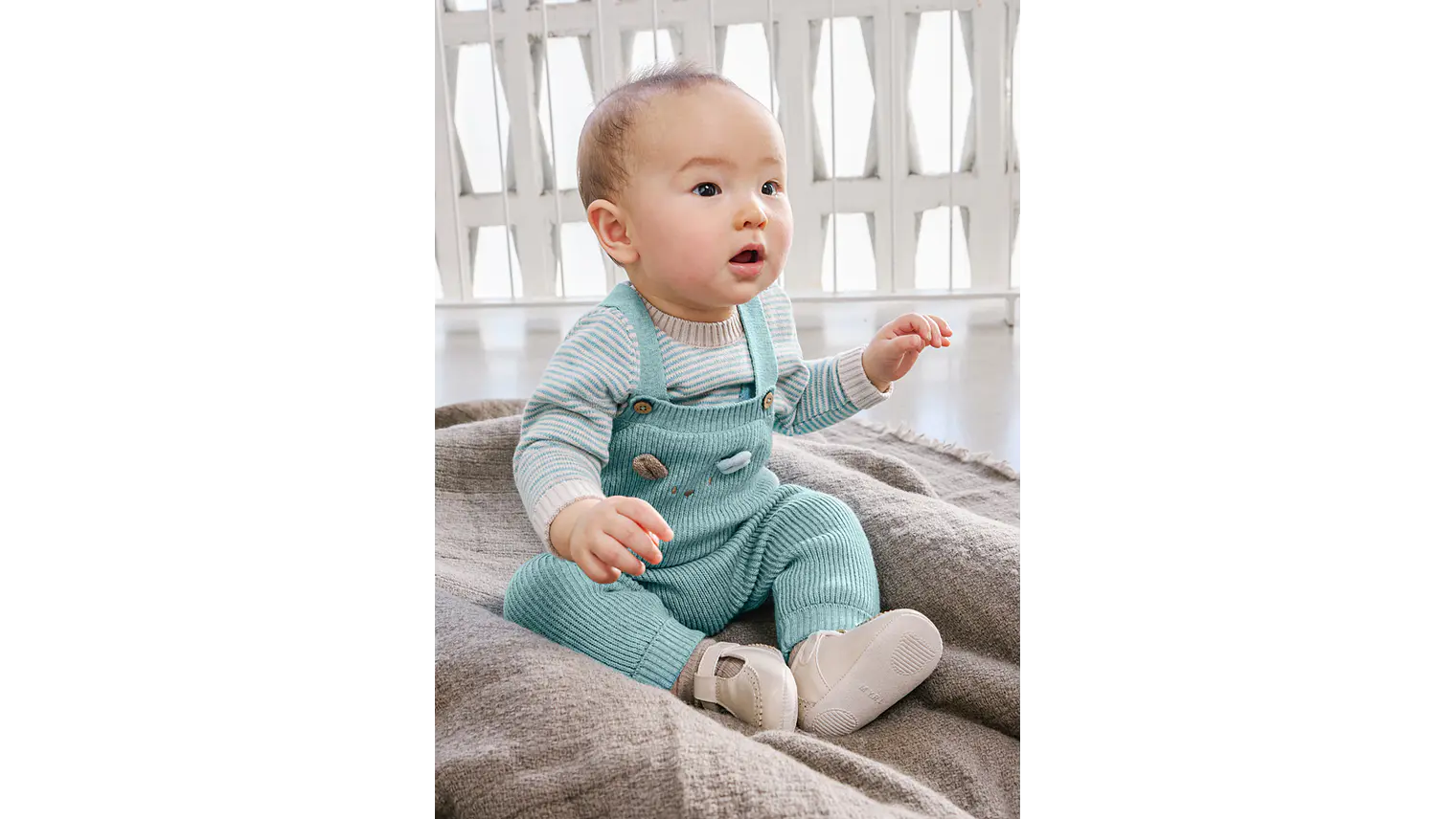 CONJ. JARDINEIRA TRICOT 6-9M 5