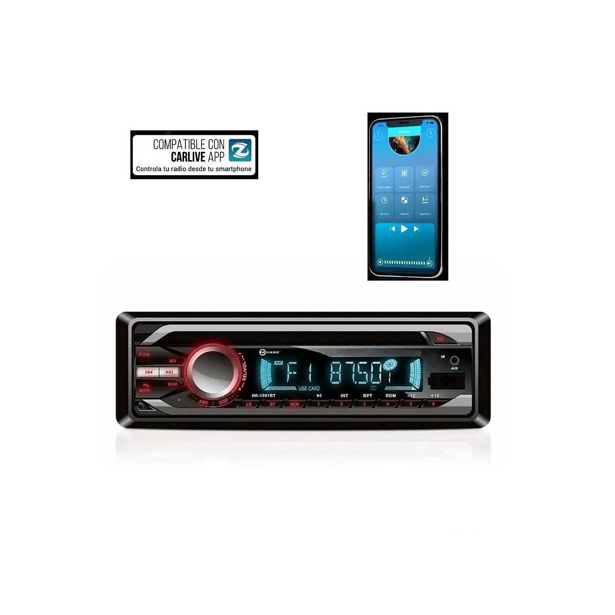 Radio auto marca Hawk HK-1991BT