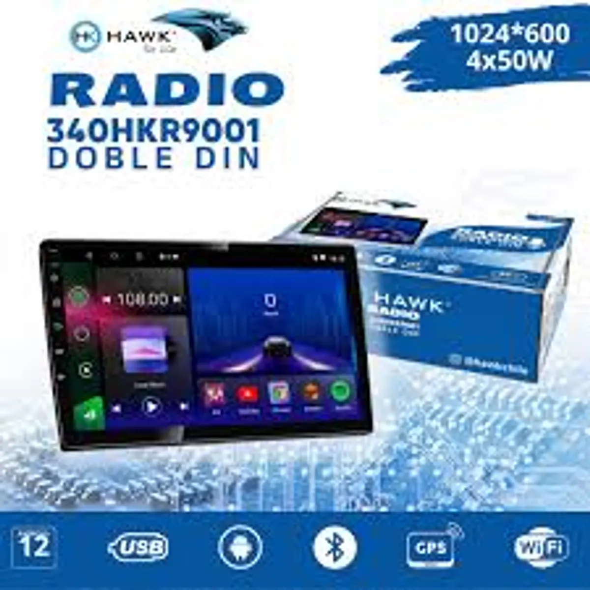 Radio para vehículos marca Hawk HKR9001 2 DIN (9)