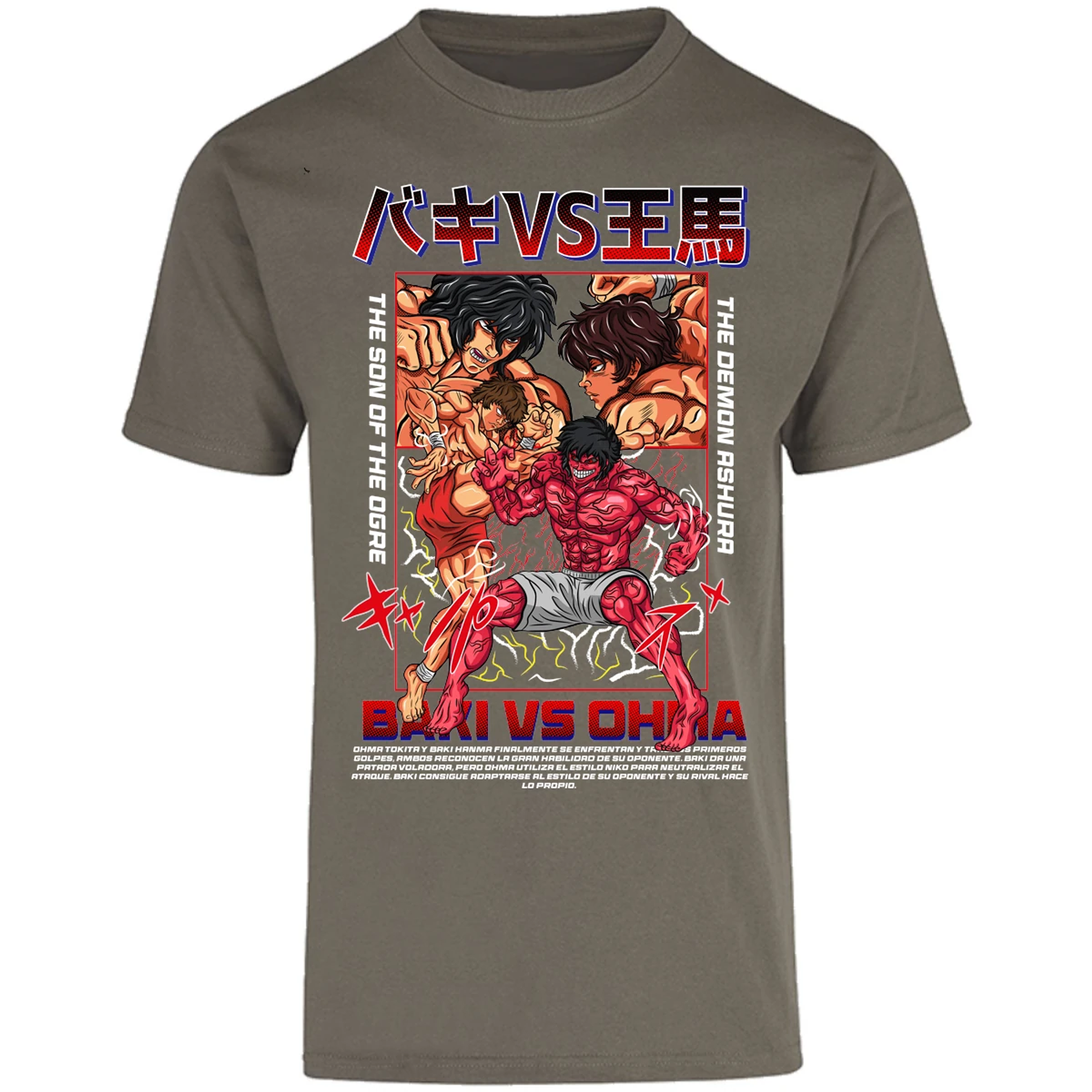 Playera Baki Baki Vs Ohma para Adulto 13