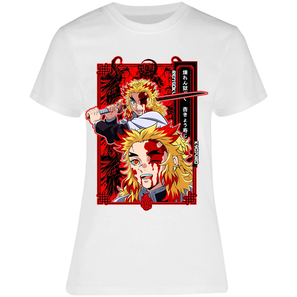 Blusa Demon Slayer Kyojuro Anime Blusa para Mujer 17