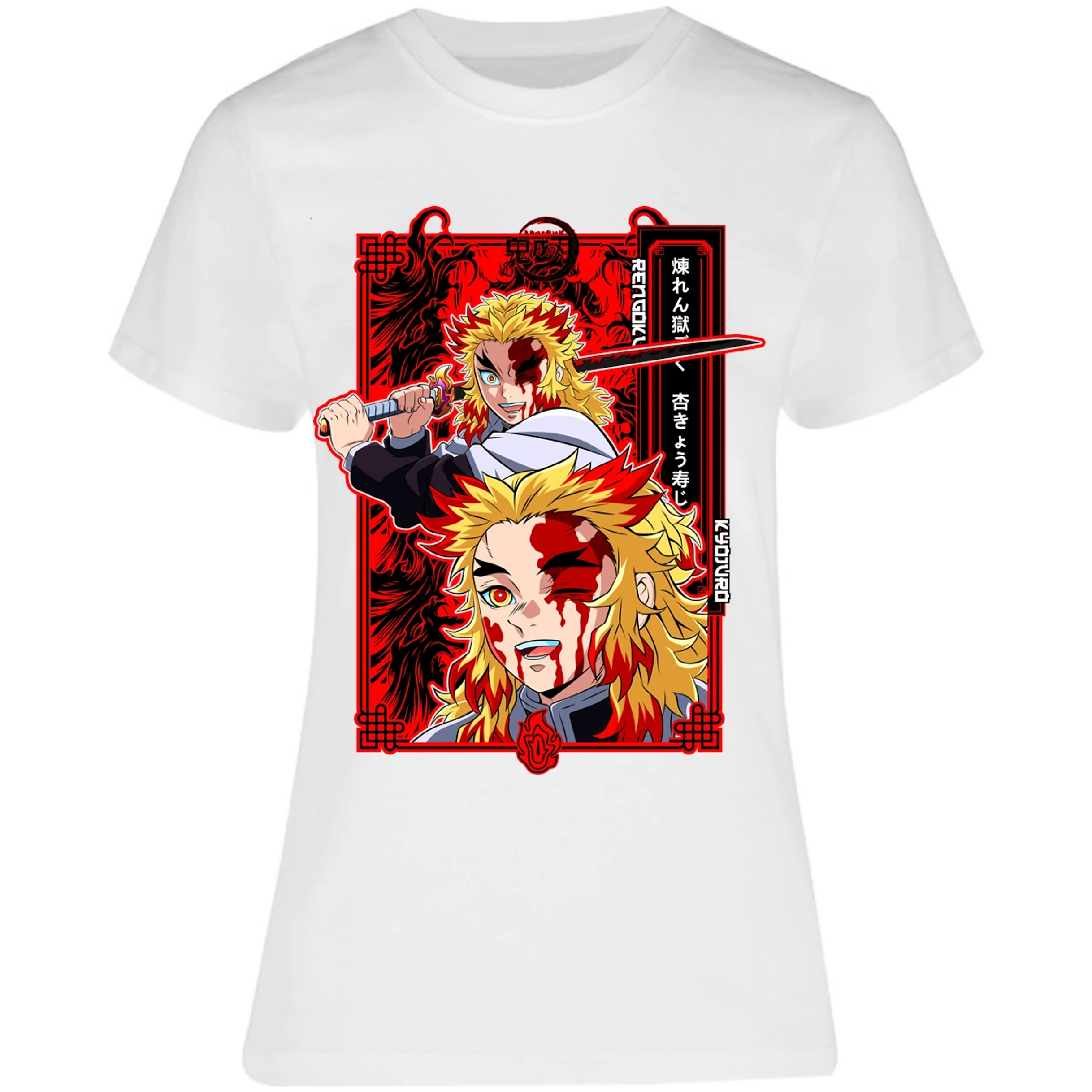 Blusa Demon Slayer Kyojuro Anime Blusa para Mujer 17