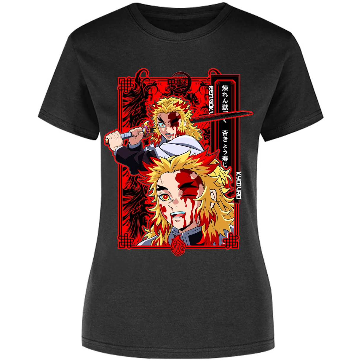 Blusa Demon Slayer Kyojuro Anime Blusa para Mujer 4