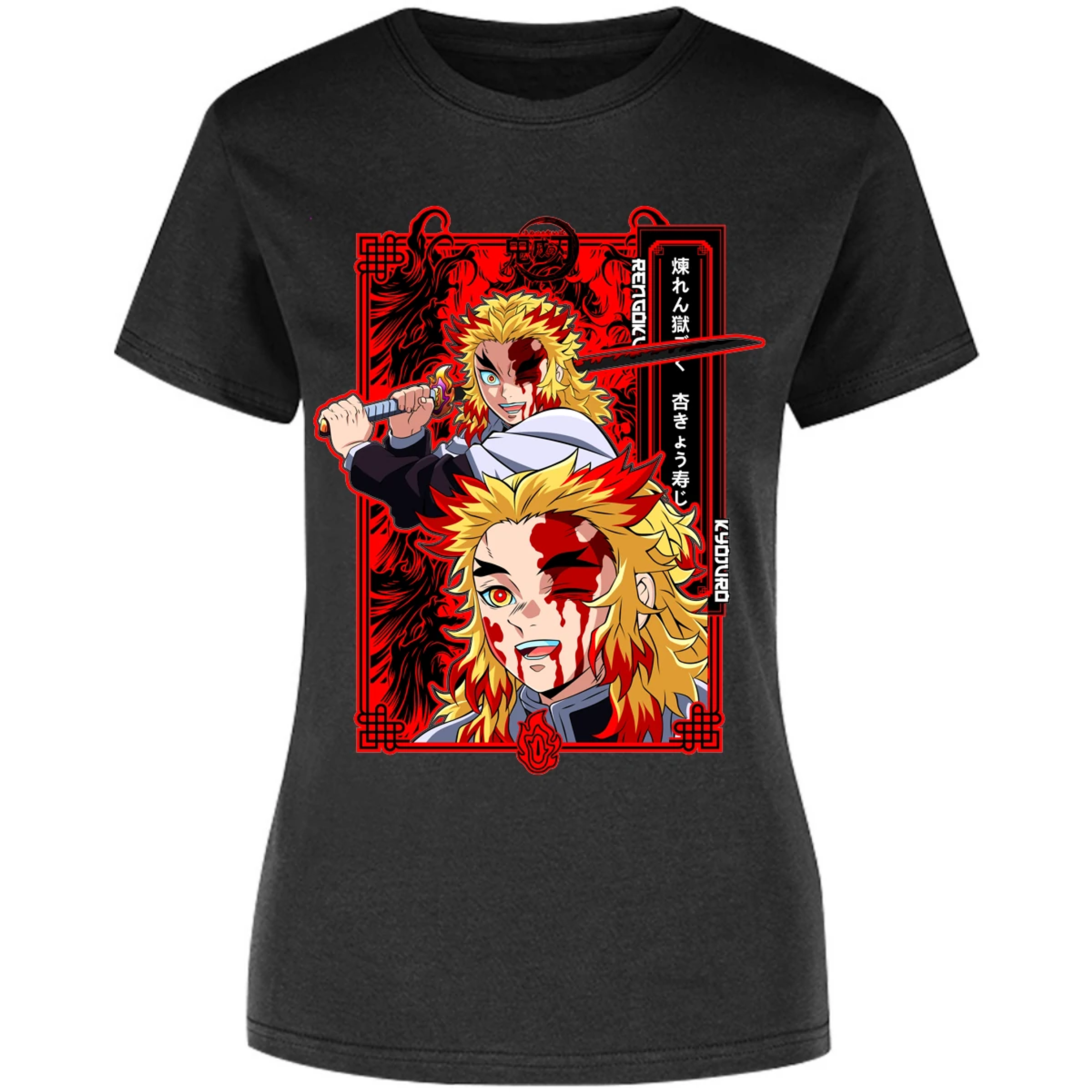 Blusa Demon Slayer Kyojuro Anime Blusa para Mujer 4