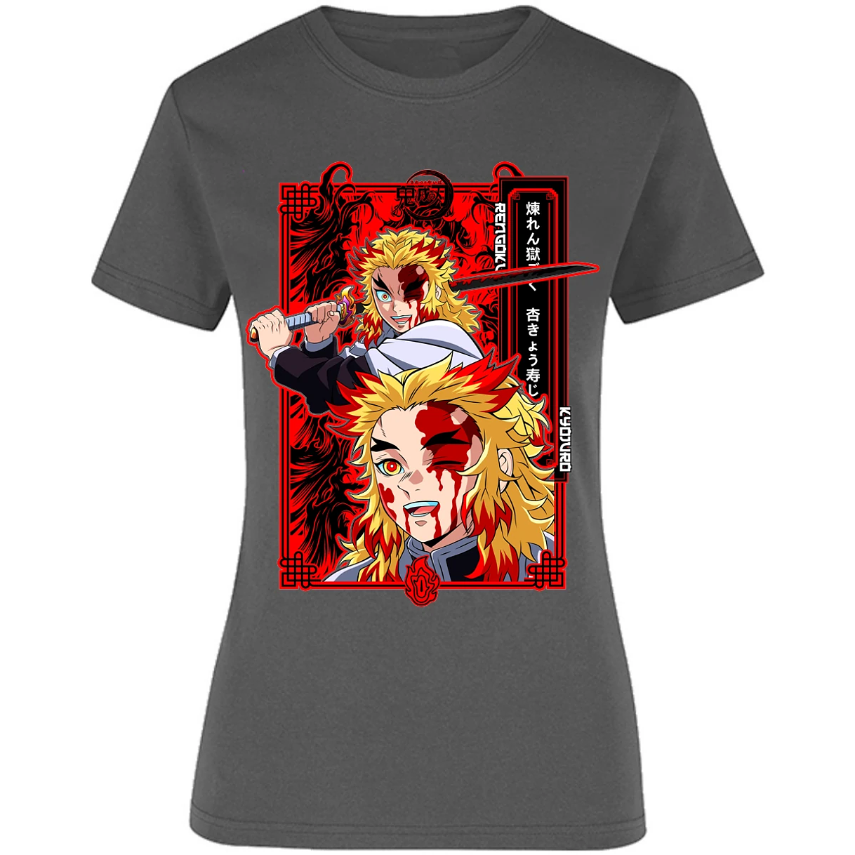 Blusa Demon Slayer Kyojuro Anime Blusa para Mujer 3