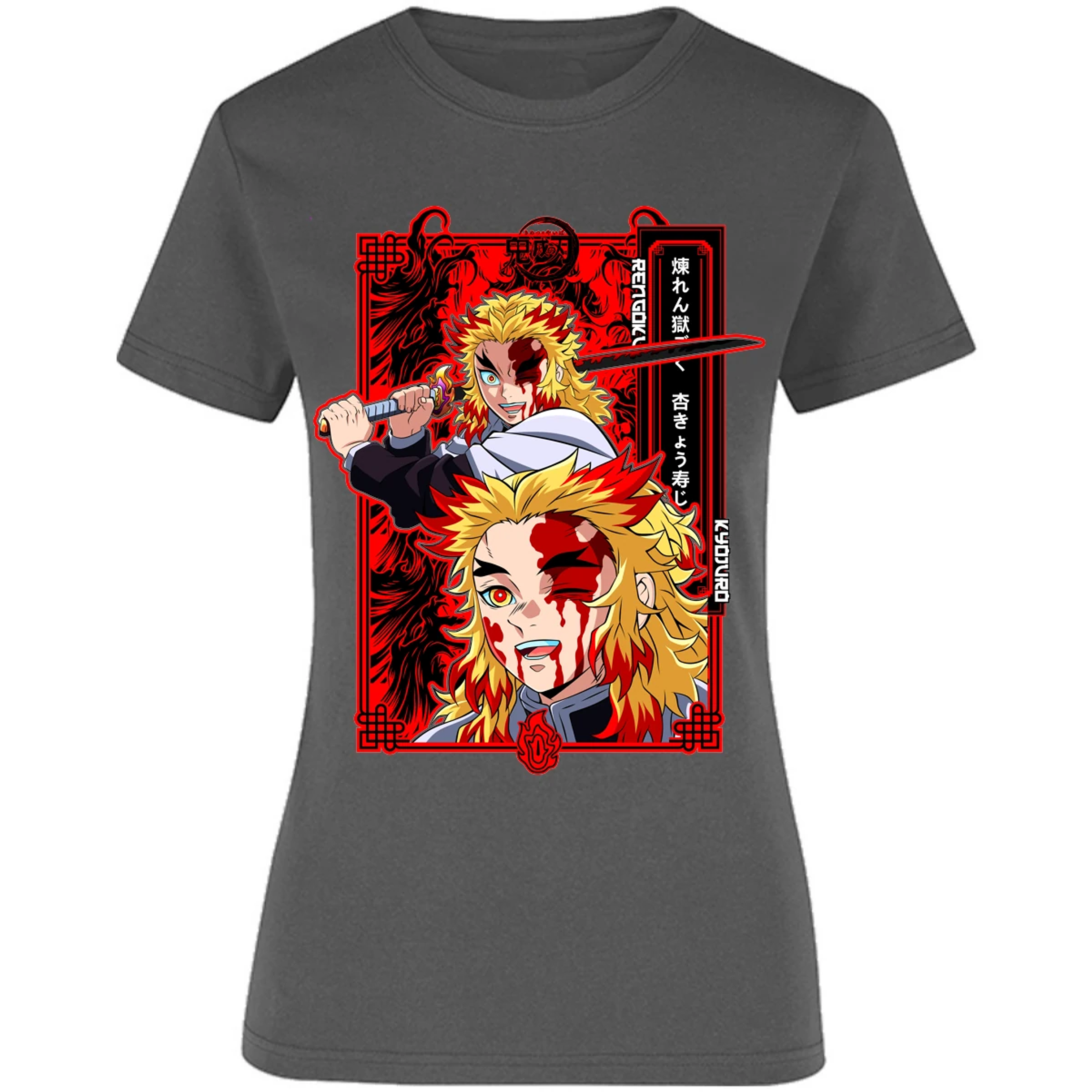 Blusa Demon Slayer Kyojuro Anime Blusa para Mujer 3