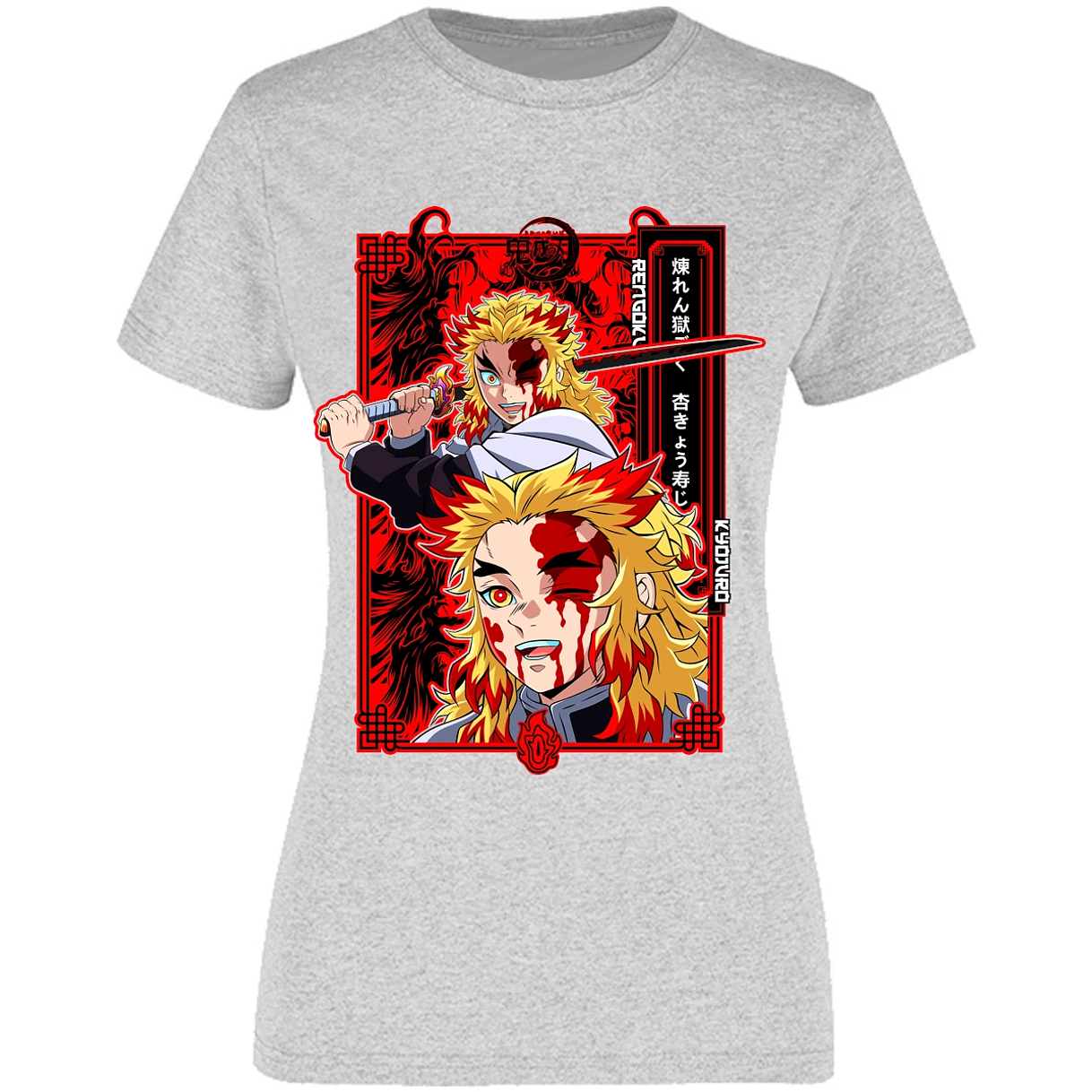 Blusa Demon Slayer Kyojuro Anime Blusa para Mujer 10