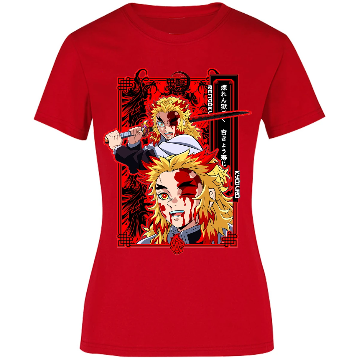 Blusa Demon Slayer Kyojuro Anime Blusa para Mujer 14