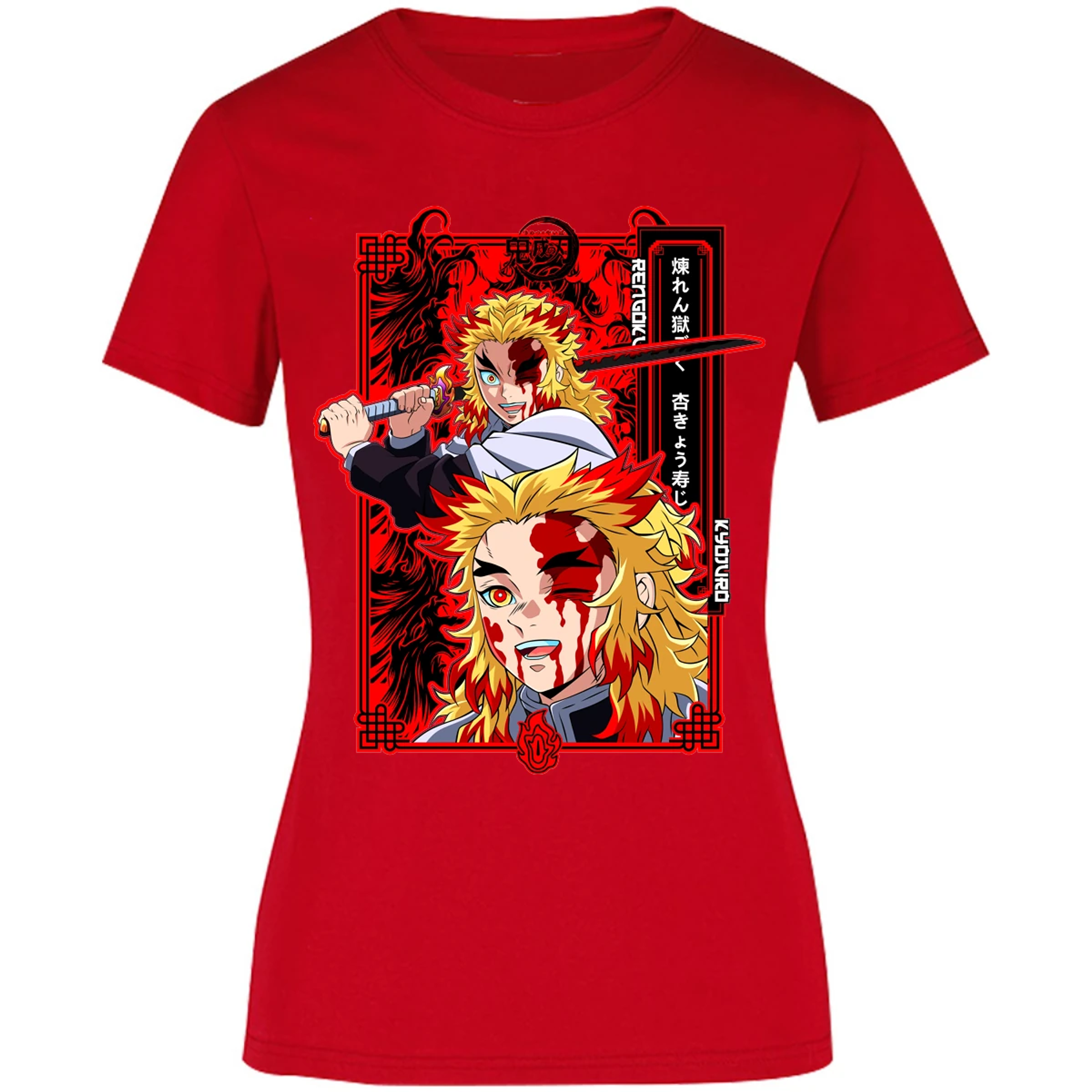 Blusa Demon Slayer Kyojuro Anime Blusa para Mujer 14