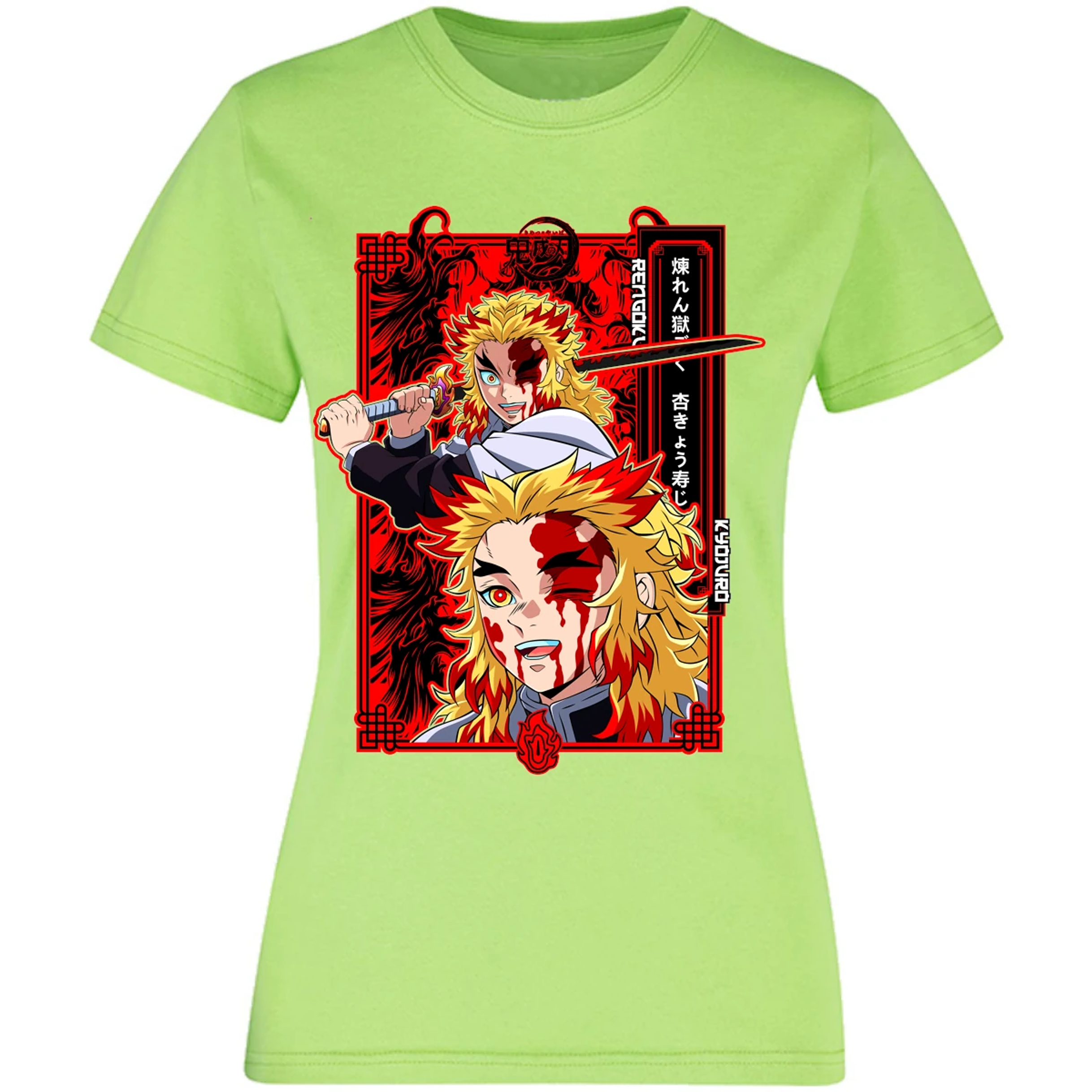 Blusa Demon Slayer Kyojuro Anime Blusa para Mujer 16