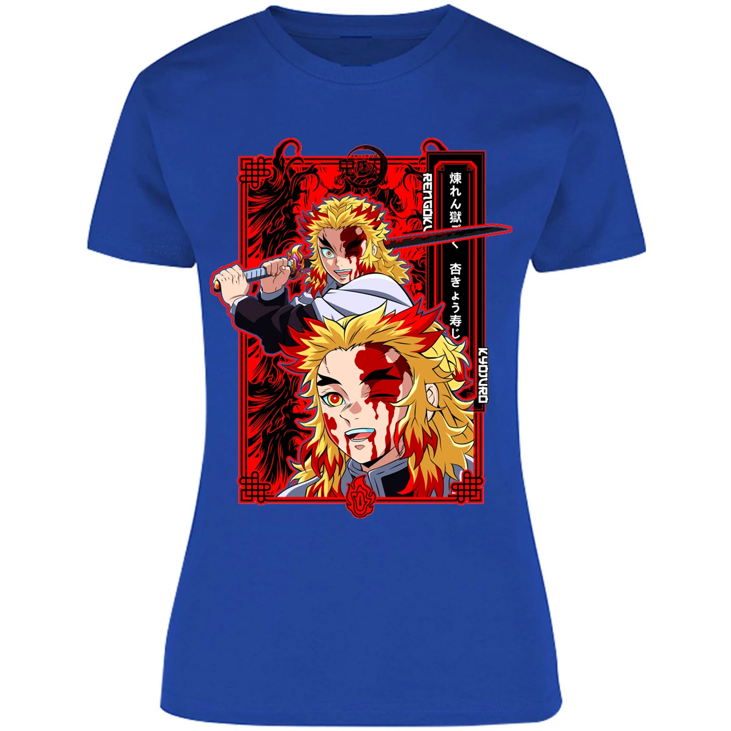 Blusa Demon Slayer Kyojuro Anime Blusa para Mujer 5