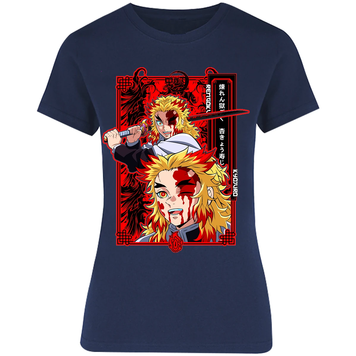Blusa Demon Slayer Kyojuro Anime Blusa para Mujer 6