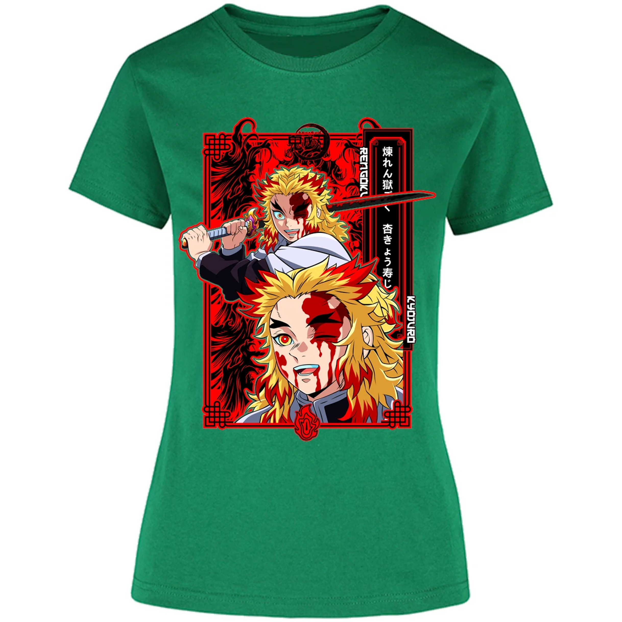 Blusa Demon Slayer Kyojuro Anime Blusa para Mujer 15