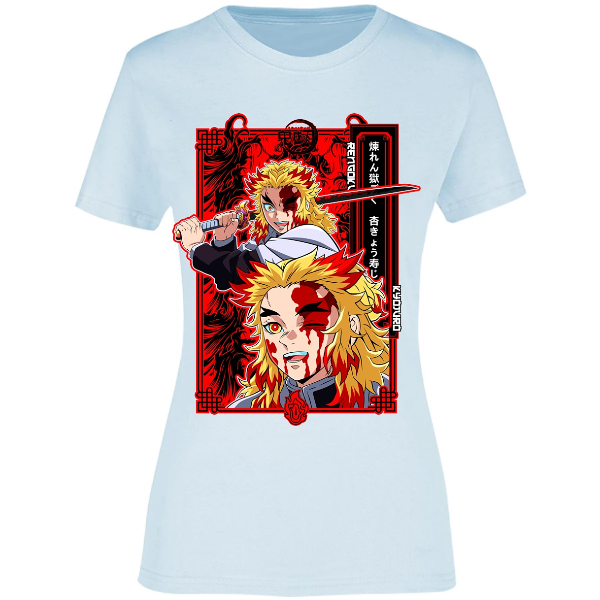 Blusa Demon Slayer Kyojuro Anime Blusa para Mujer 1