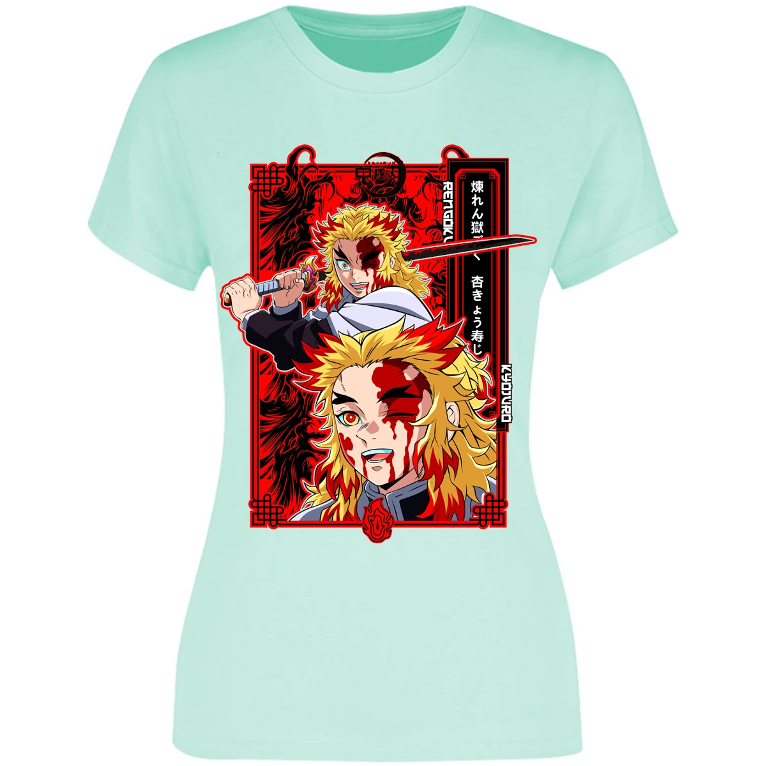 Blusa Demon Slayer Kyojuro Anime Blusa para Mujer 12