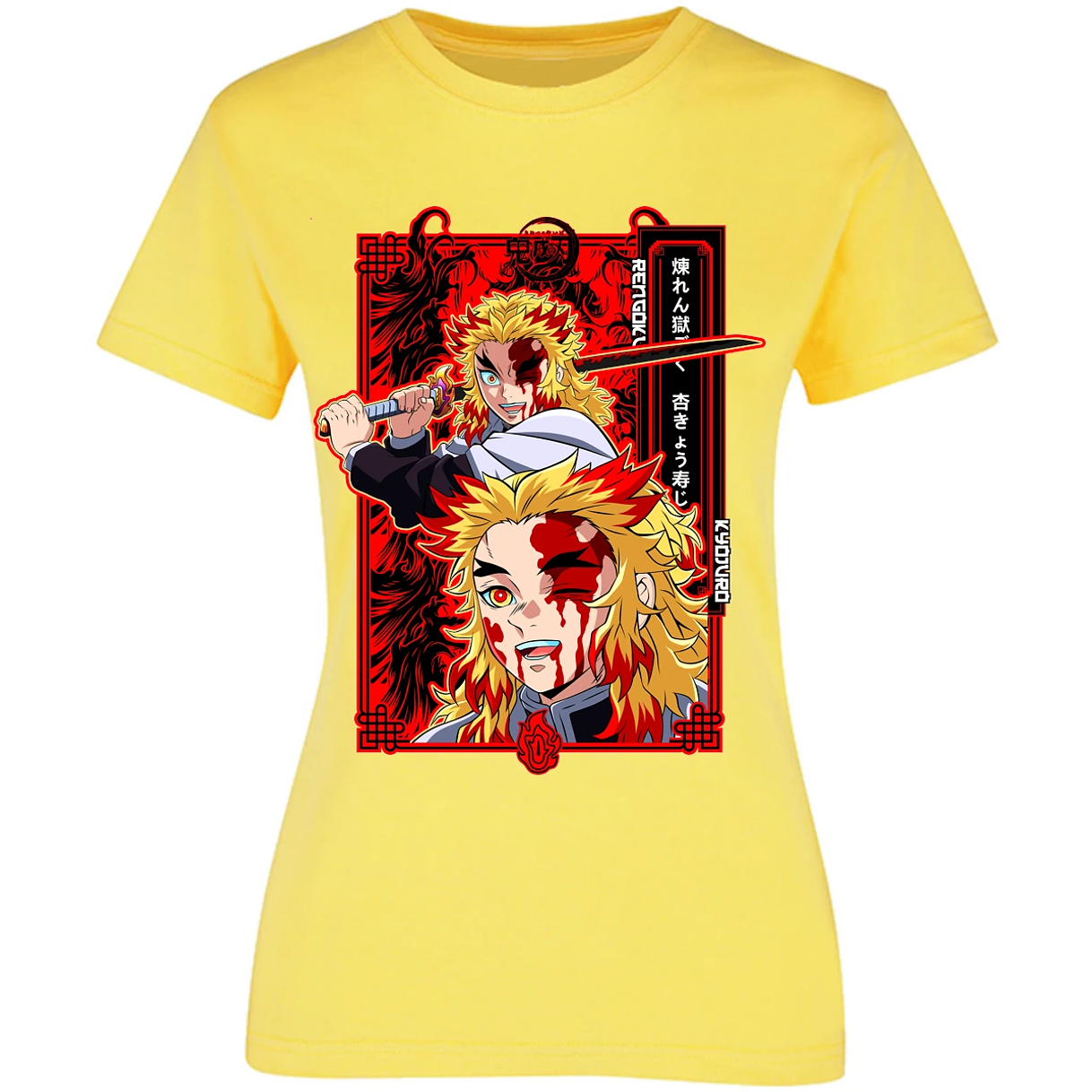 Blusa Demon Slayer Kyojuro Anime Blusa para Mujer 7