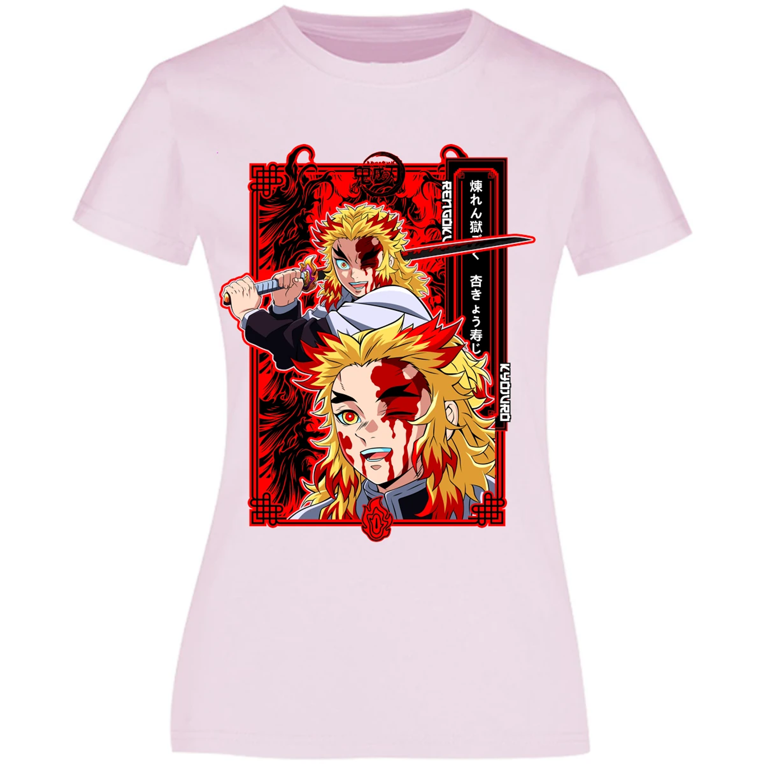 Blusa Demon Slayer Kyojuro Anime Blusa para Mujer 9