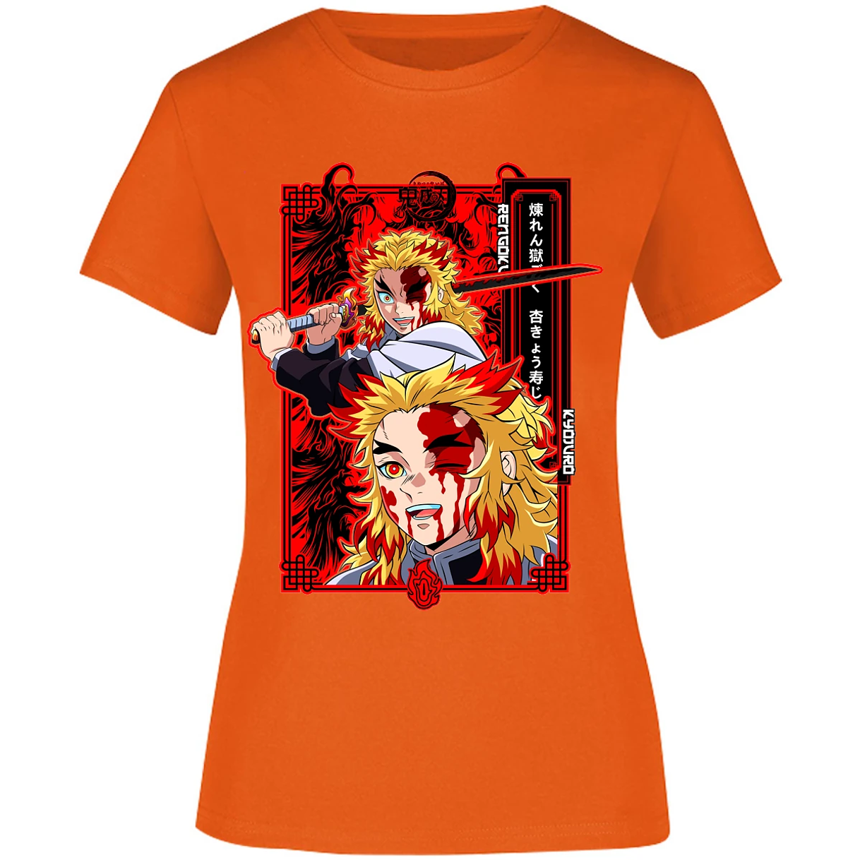 Blusa Demon Slayer Kyojuro Anime Blusa para Mujer 13