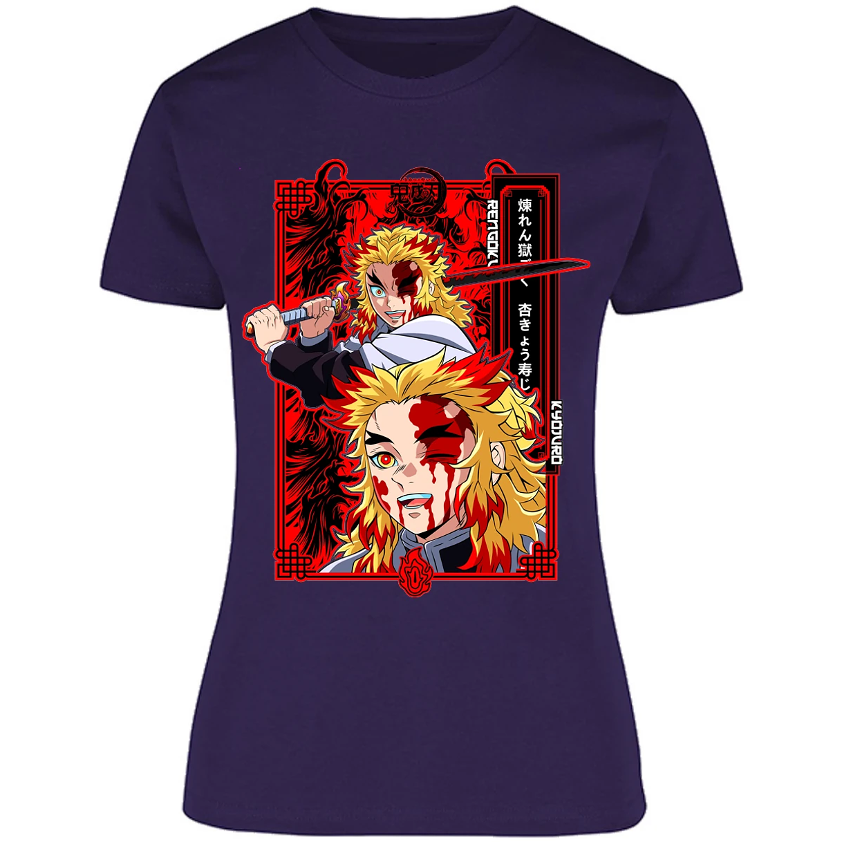 Blusa Demon Slayer Kyojuro Anime Blusa para Mujer 18