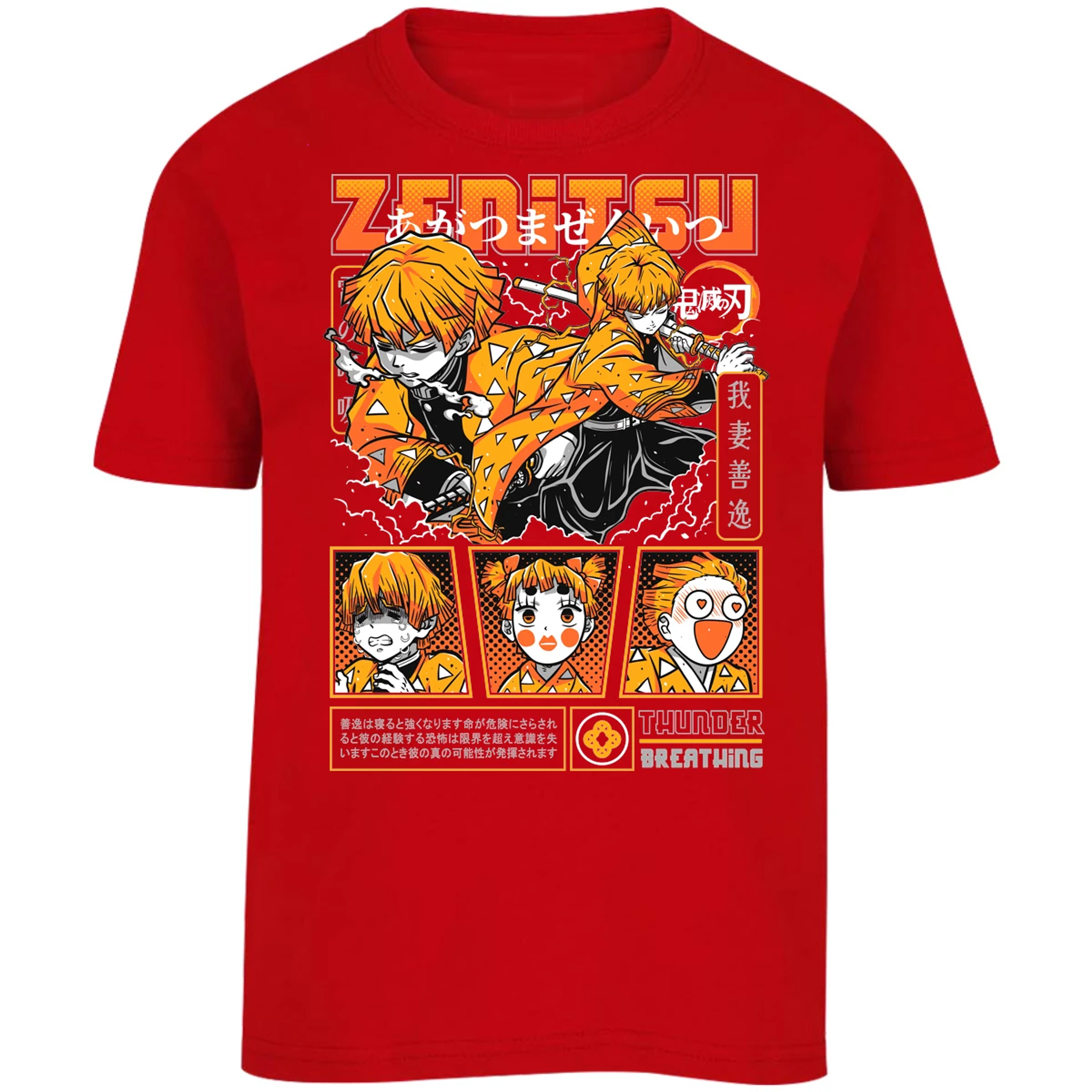 Playera Demon Slayer Zenitsu para Niño 5