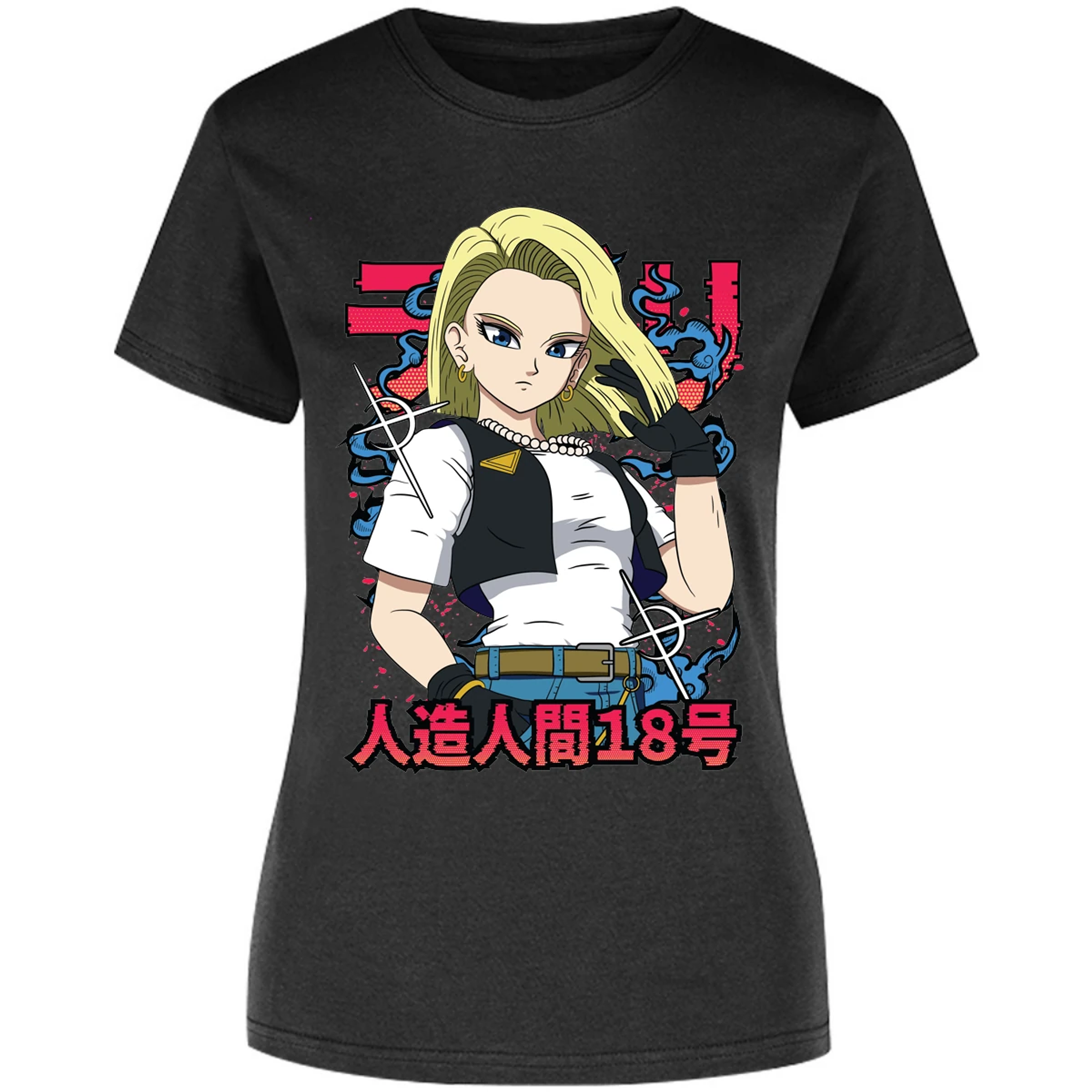 Blusa Dragon Ball Androide 18 Anime Blusa para Mujer 14