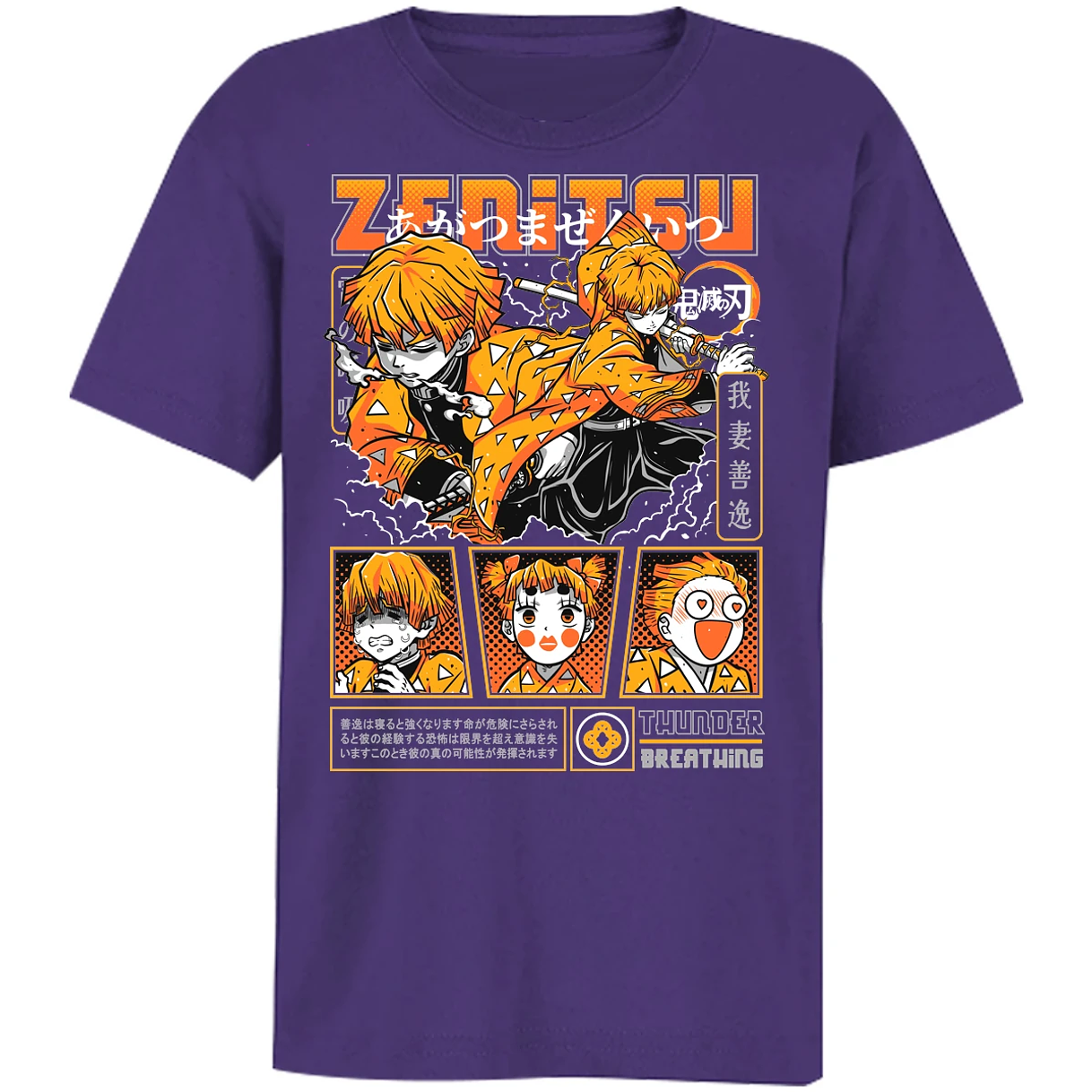 Playera Demon Slayer Zenitsu para Niño 7