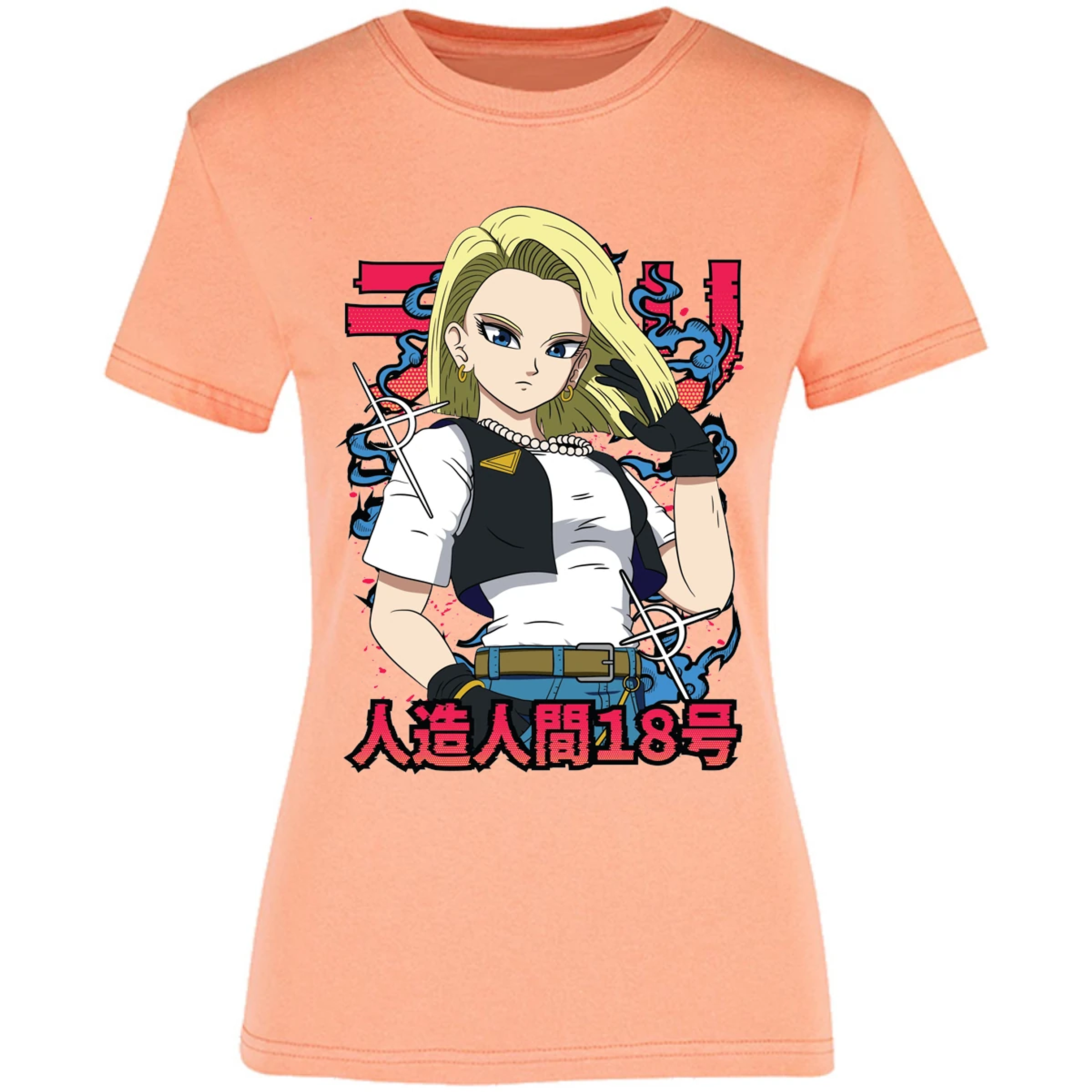 Blusa Dragon Ball Androide 18 Anime Blusa para Mujer 2
