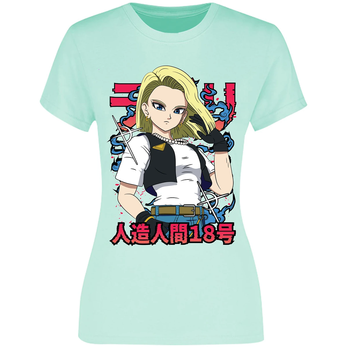 Blusa Dragon Ball Androide 18 Anime Blusa para Mujer 12