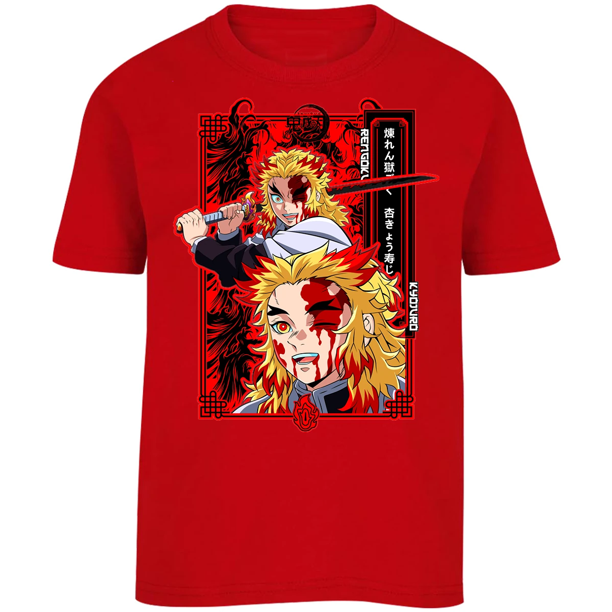 Playera Demon Slayer Kyojuro Anime para Niño 3