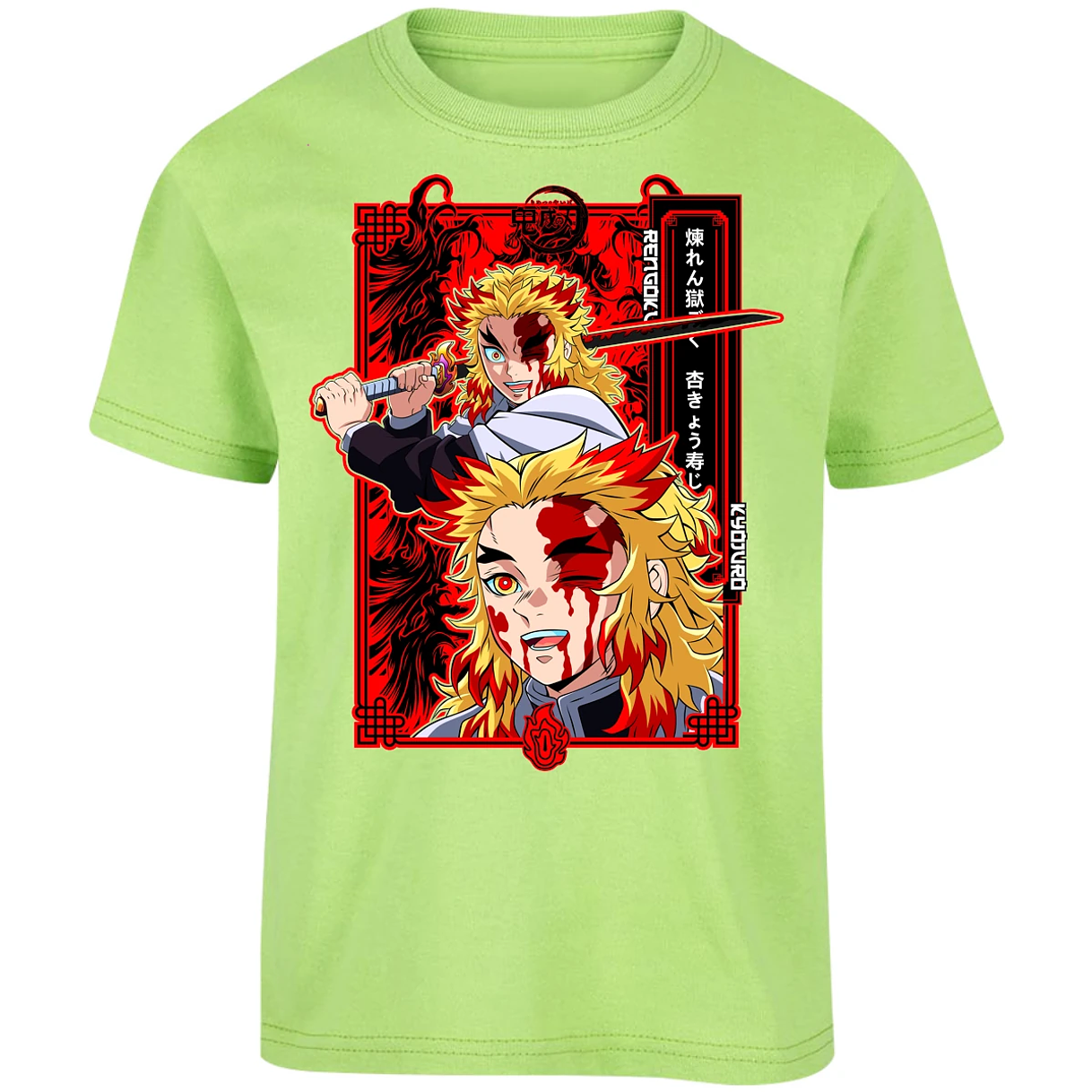 Playera Demon Slayer Kyojuro Anime para Niño 9