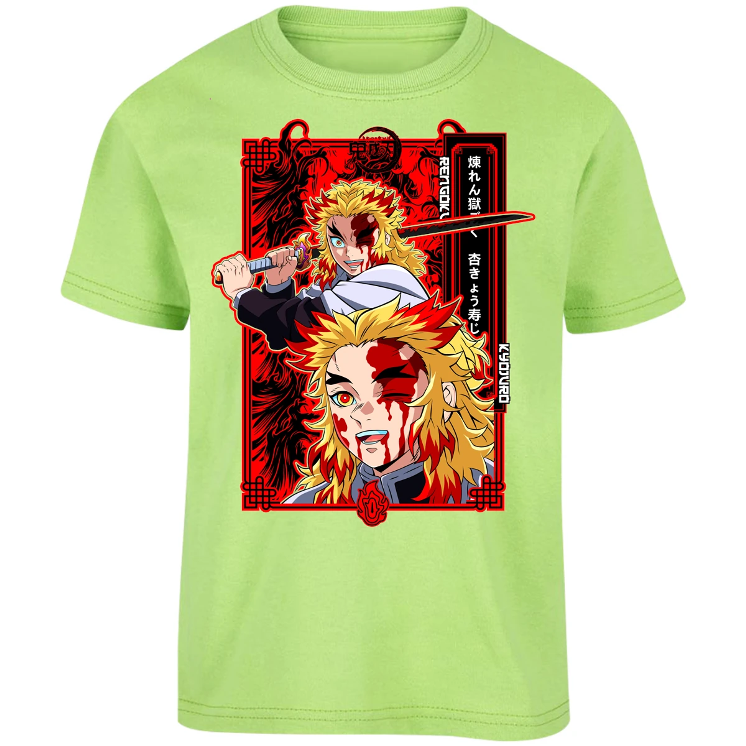 Playera Demon Slayer Kyojuro Anime para Niño 9