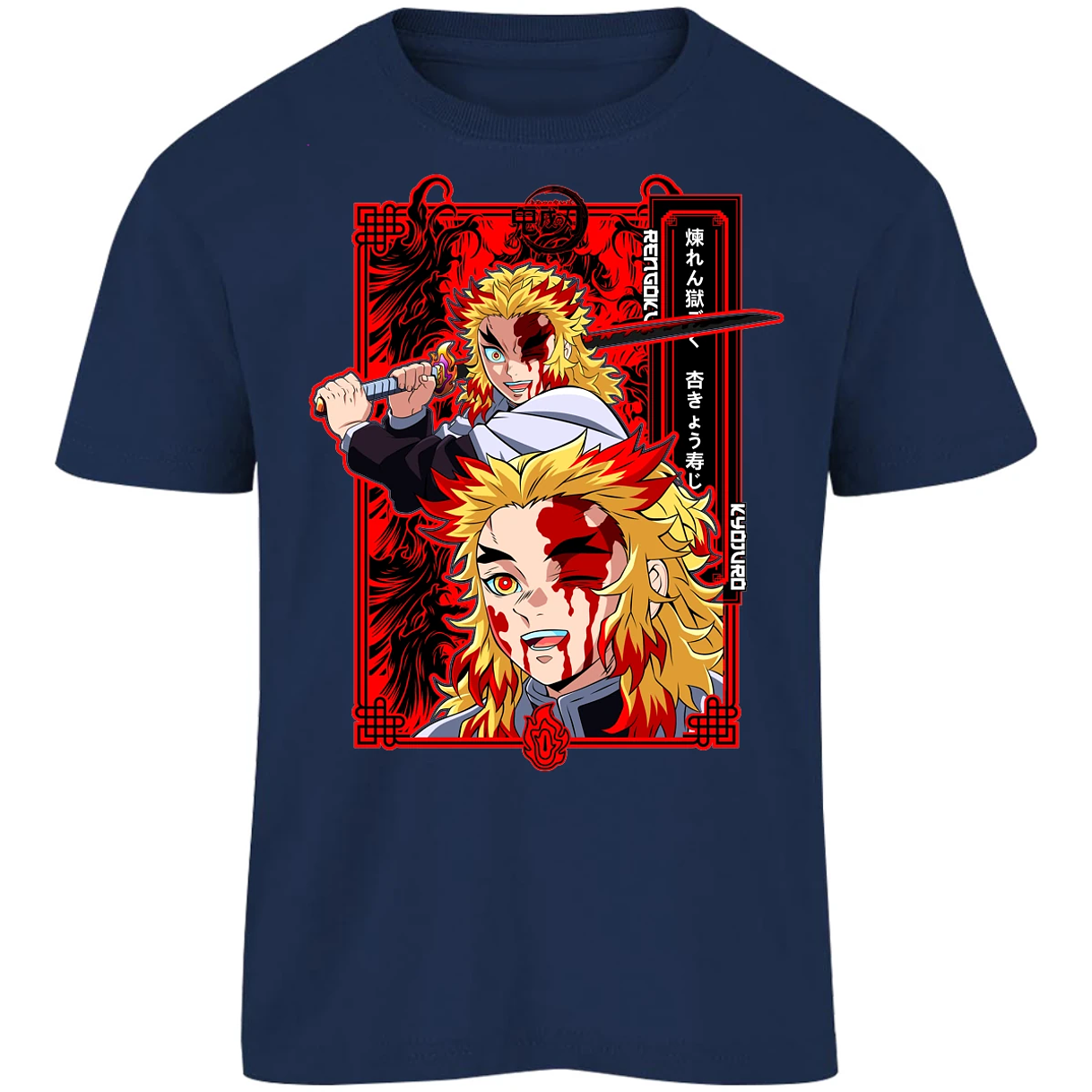 Playera Demon Slayer Kyojuro Anime para Niño 10