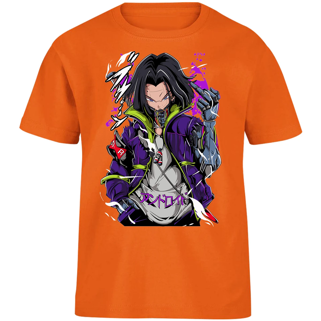 Playera Dragon Ball Androide 17 Cyberpunk para Niño 13