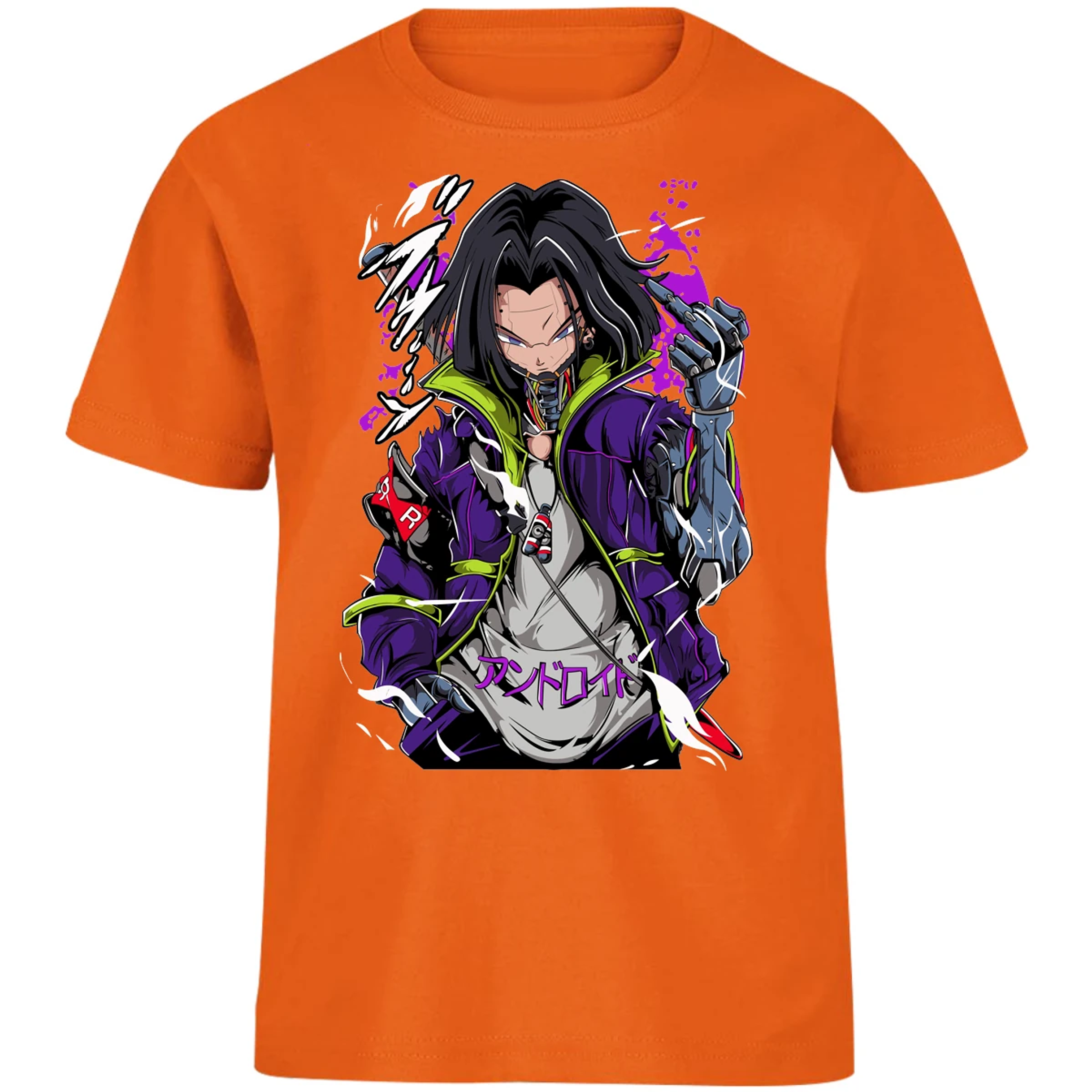 Playera Dragon Ball Androide 17 Cyberpunk para Niño 13