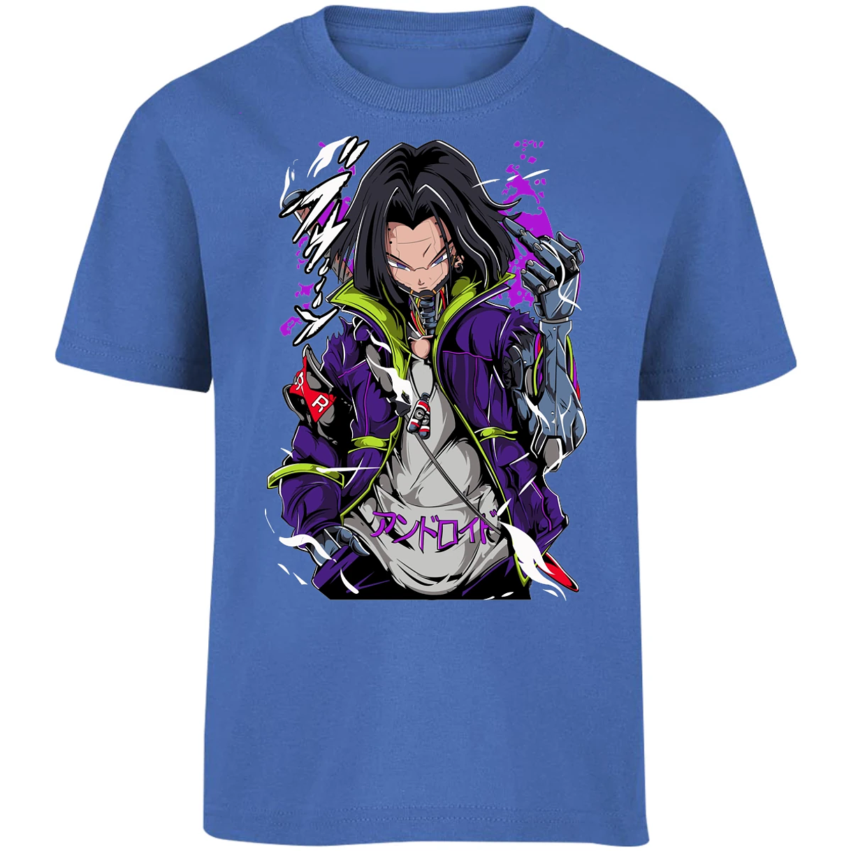 Playera Dragon Ball Androide 17 Cyberpunk para Niño 12