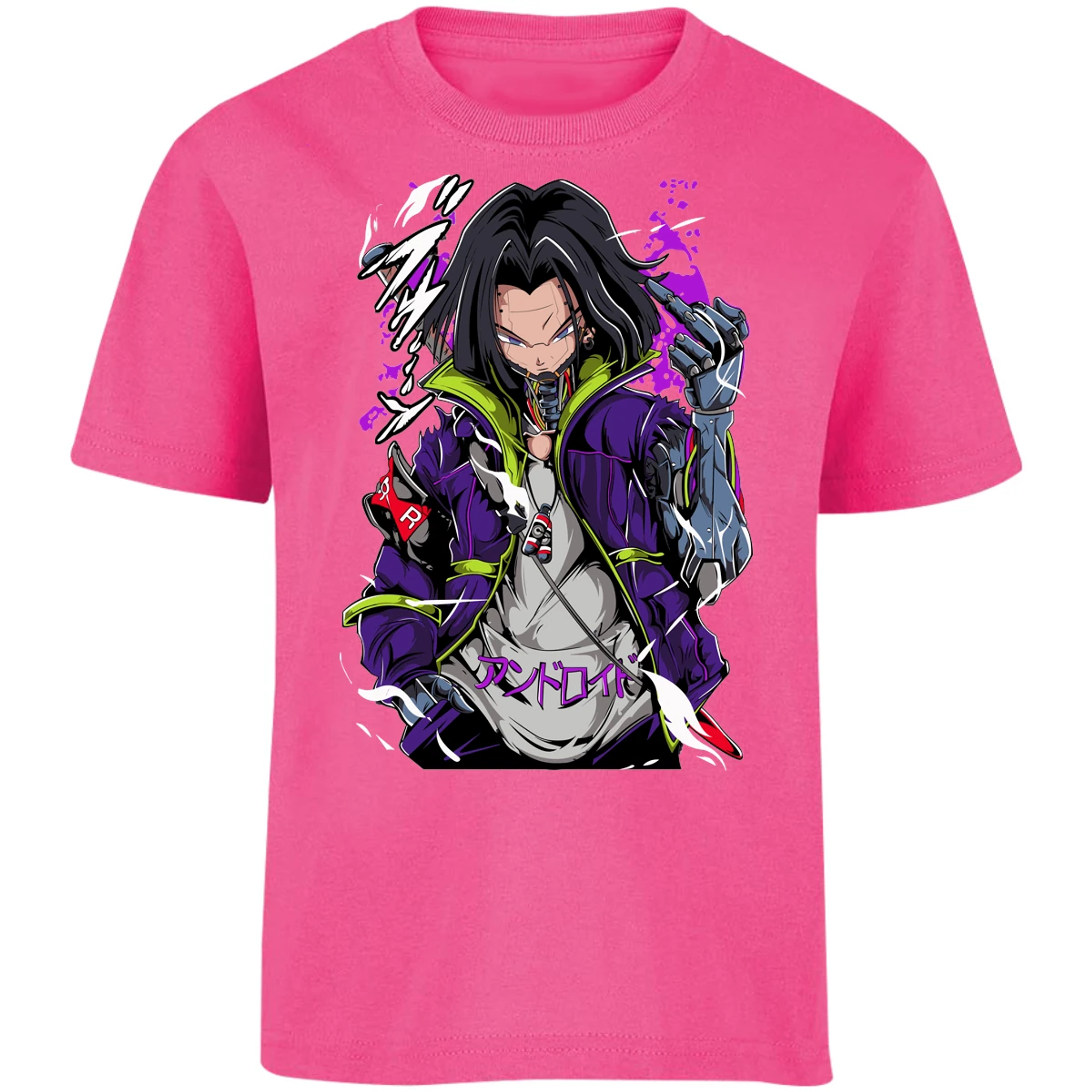 Playera Dragon Ball Androide 17 Cyberpunk para Niño 6