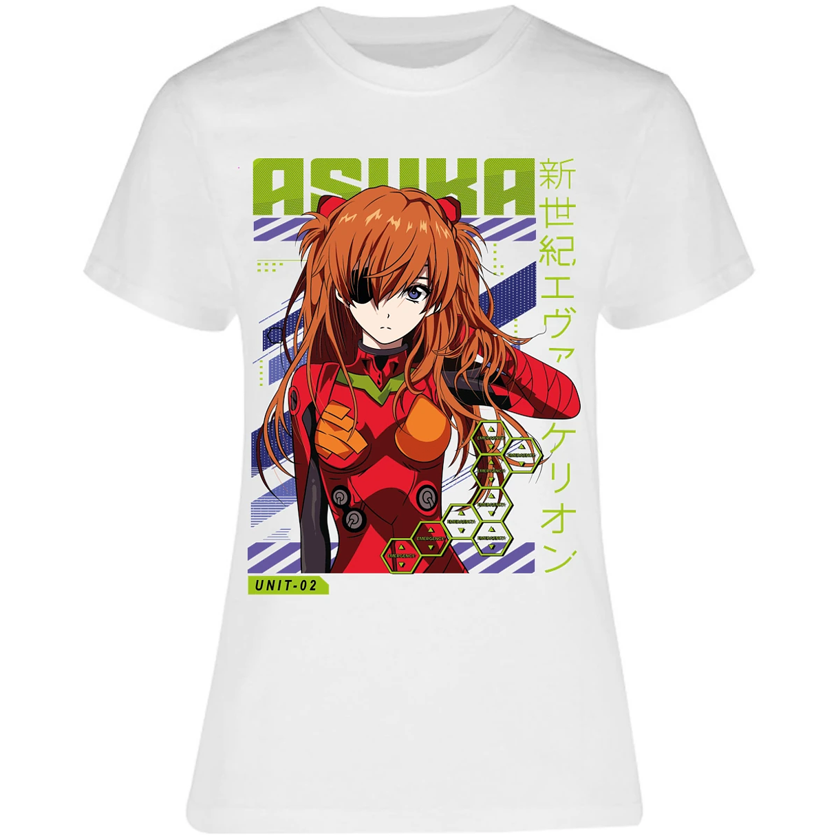 Blusa Evangelion Asuka Unit 02 Blusa para Mujer 17