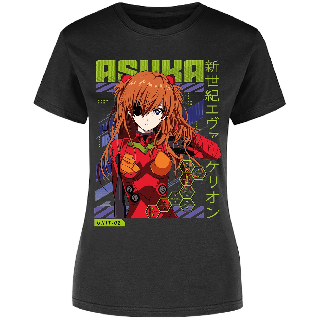Blusa Evangelion Asuka Unit 02 Blusa para Mujer 14