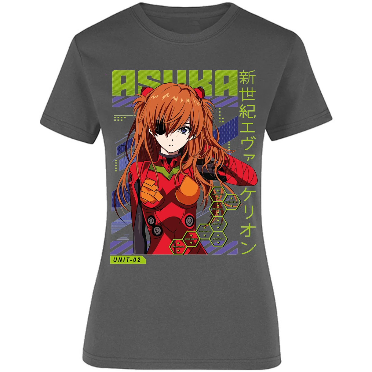 Blusa Evangelion Asuka Unit 02 Blusa para Mujer 12