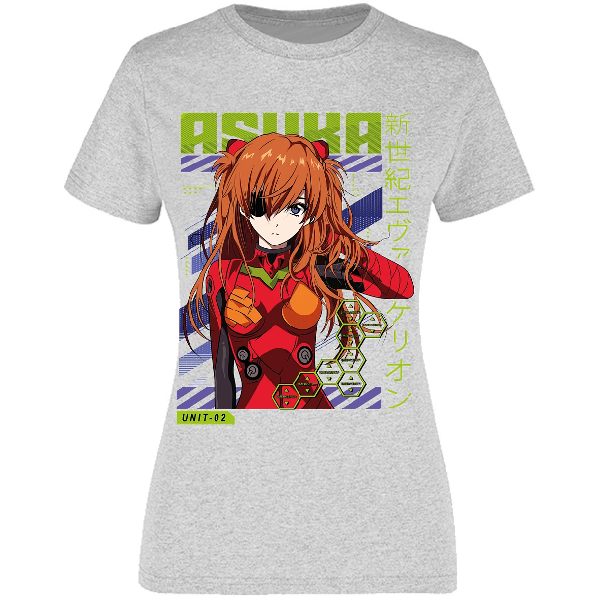 Blusa Evangelion Asuka Unit 02 Blusa para Mujer 8