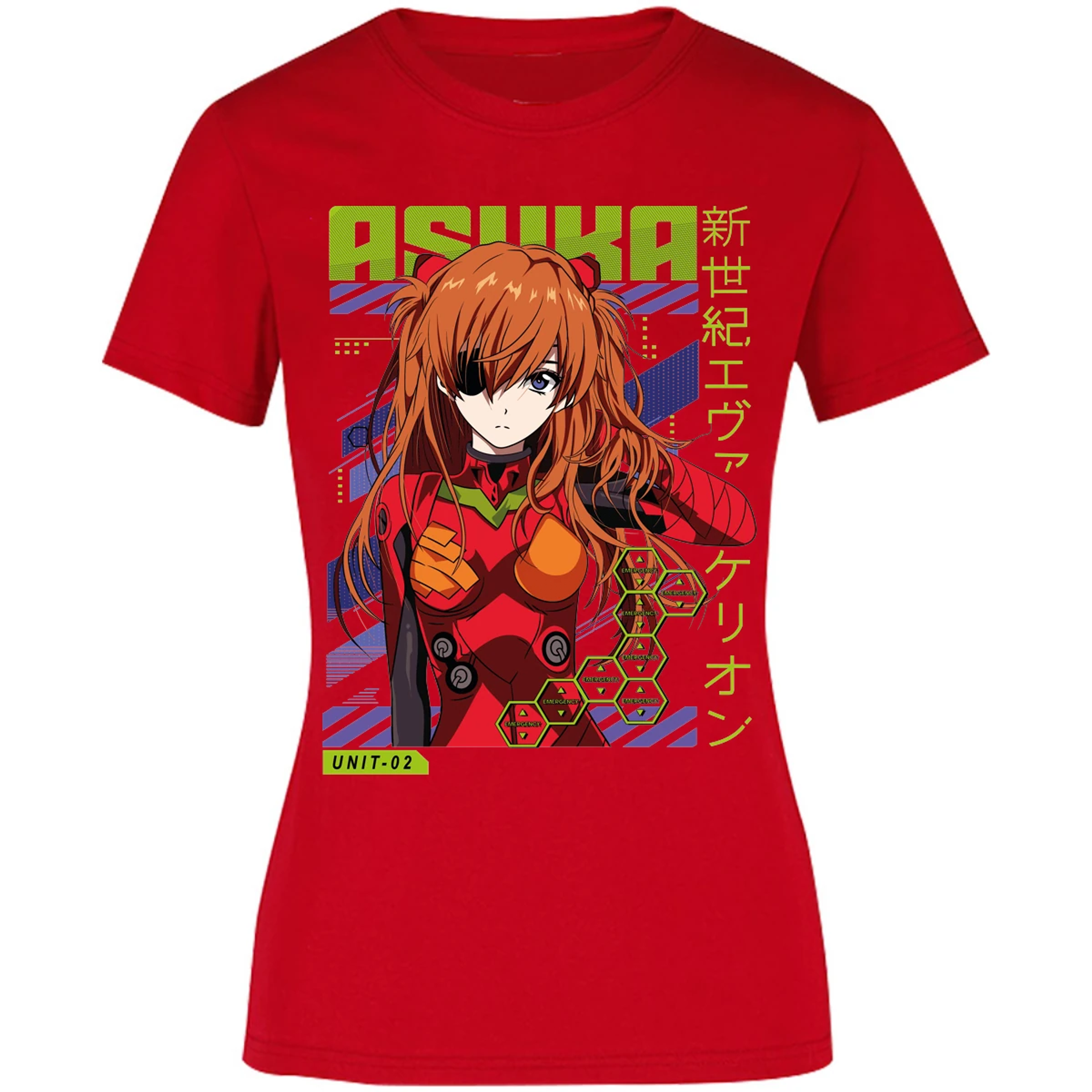 Blusa Evangelion Asuka Unit 02 Blusa para Mujer 5