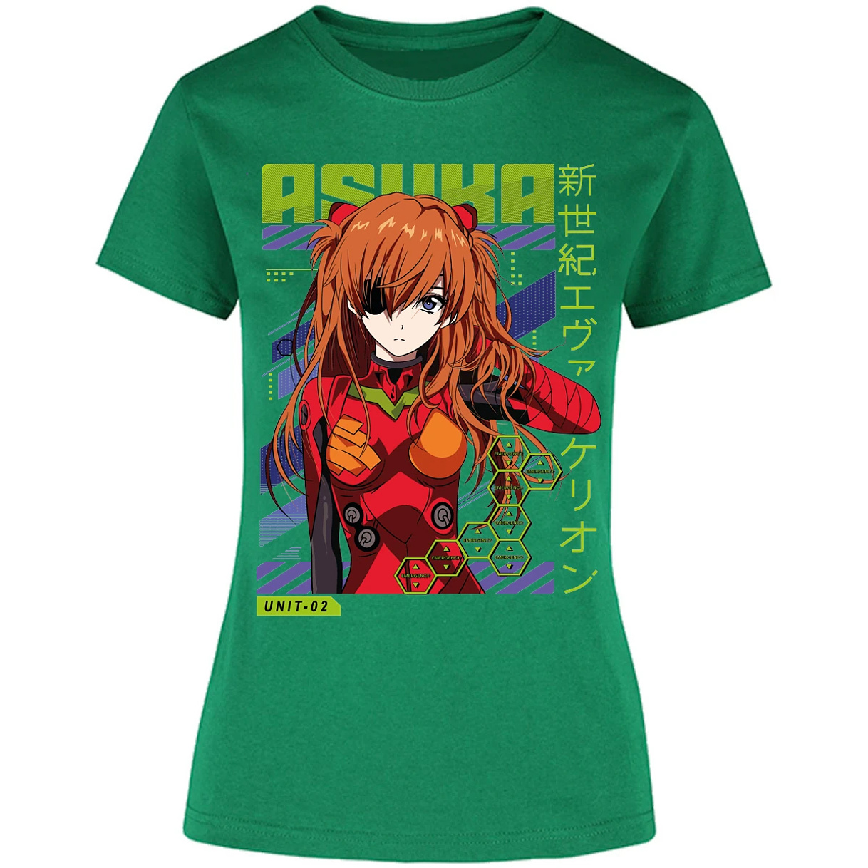 Blusa Evangelion Asuka Unit 02 Blusa para Mujer 13