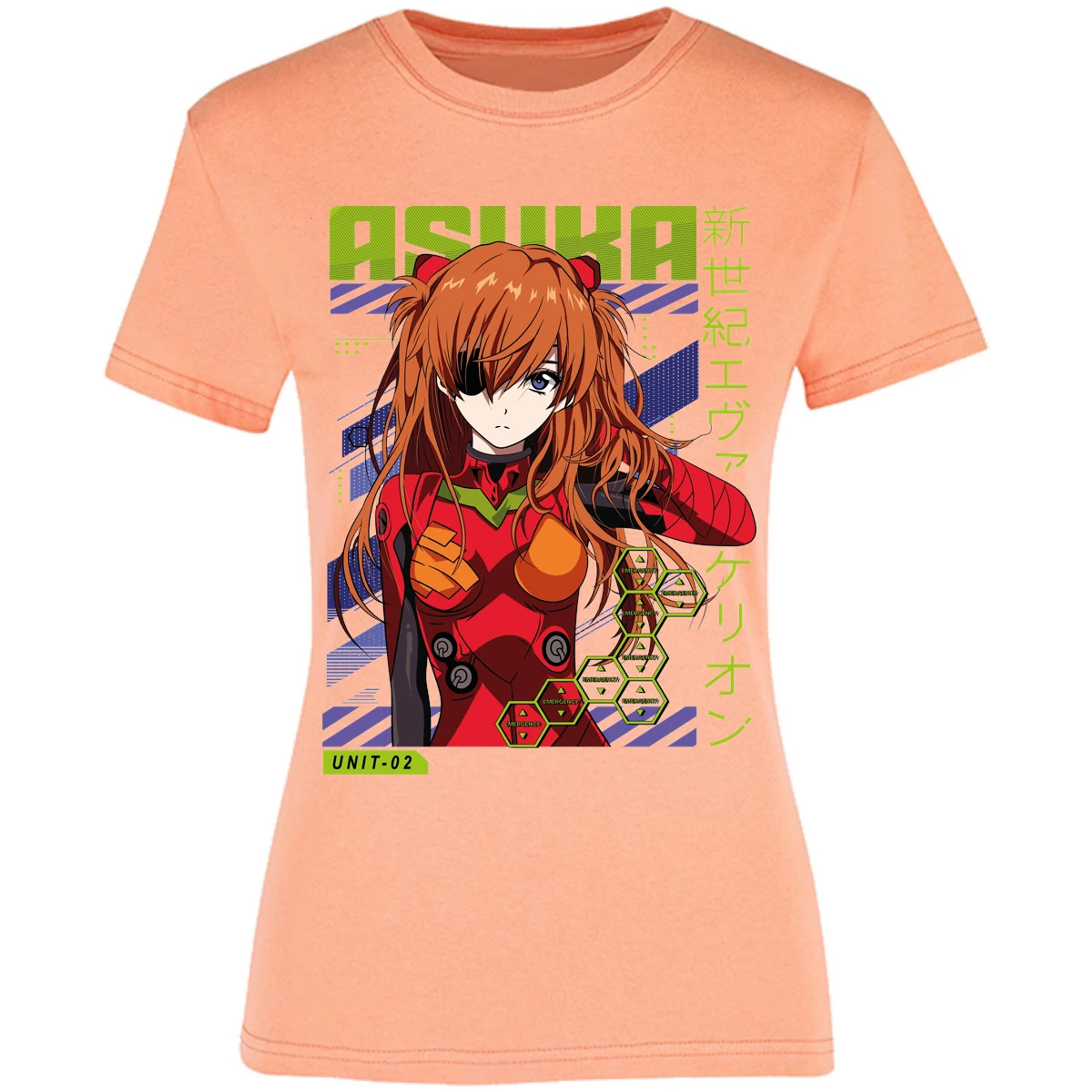 Blusa Evangelion Asuka Unit 02 Blusa para Mujer 18