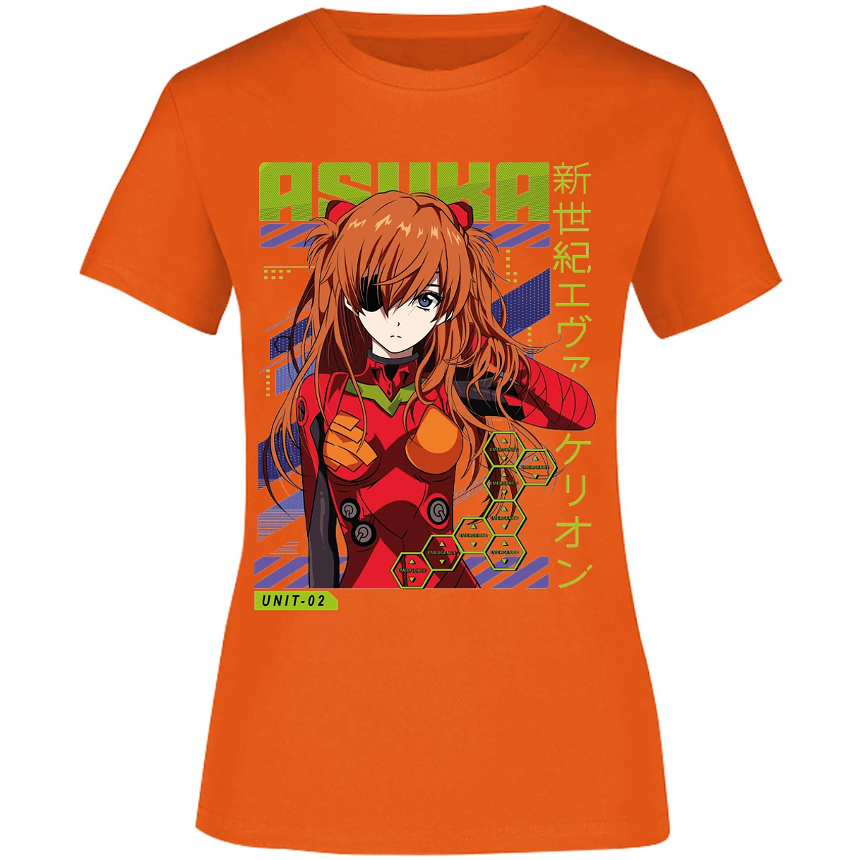 Blusa Evangelion Asuka Unit 02 Blusa para Mujer 4